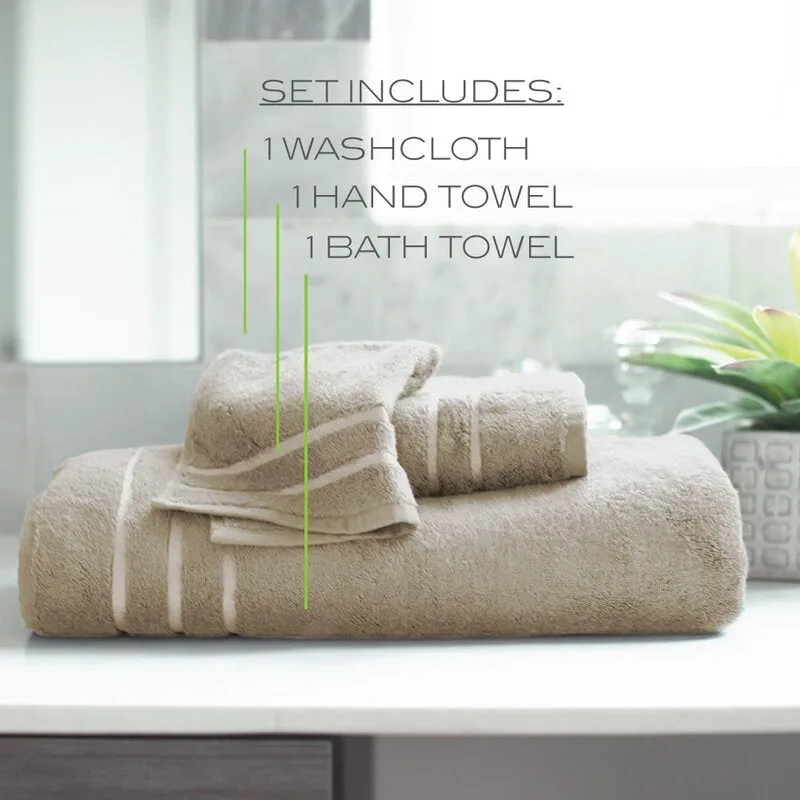 Lark Organic Bamboo 3 Piece Multi-Size Towel Set