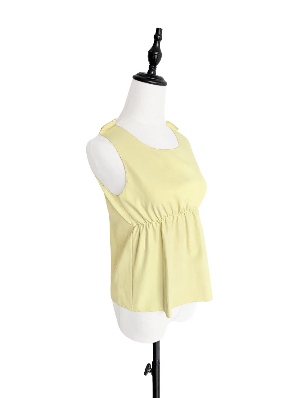 Last Chance! Lemonade Stitched Trim Empire Waist Silk Tank