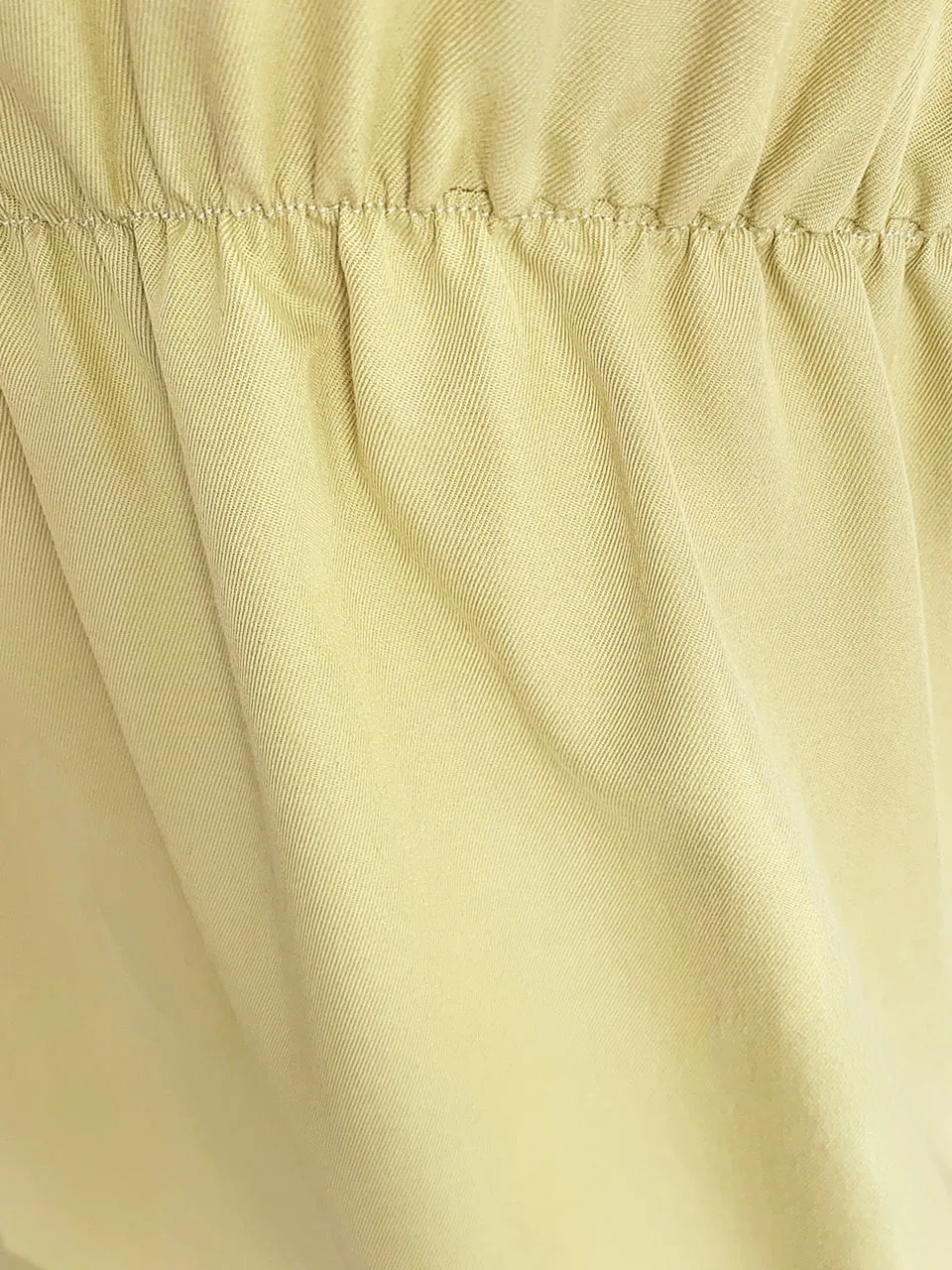 Last Chance! Lemonade Stitched Trim Empire Waist Silk Tank