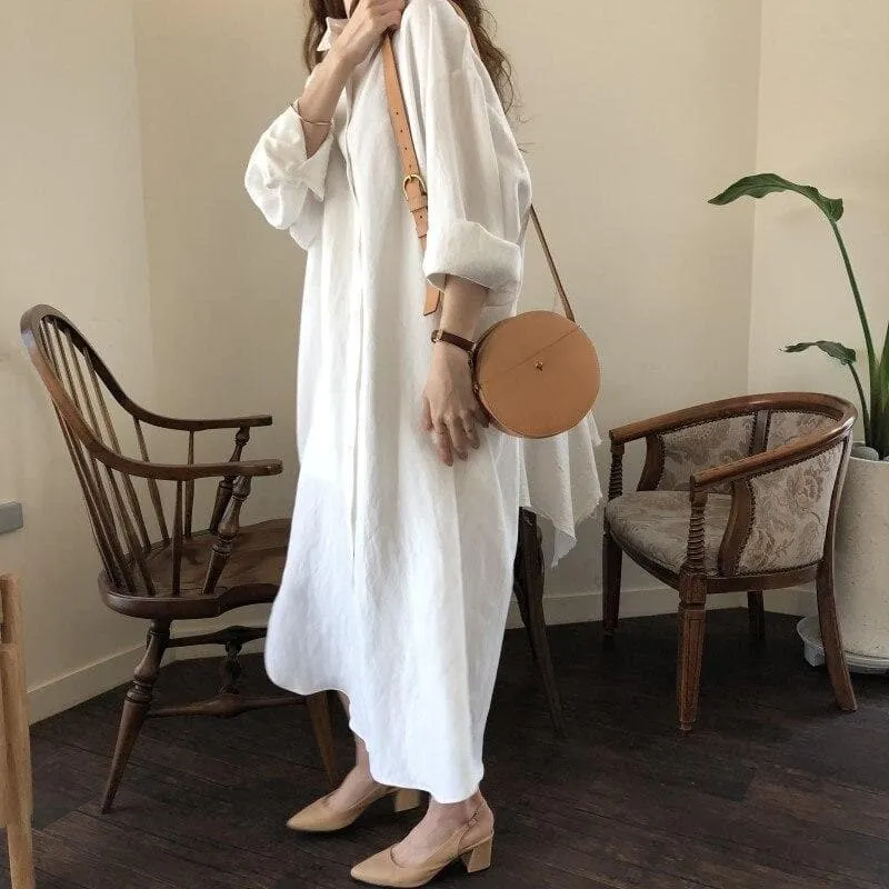 Long Shirt Dress With Buttons