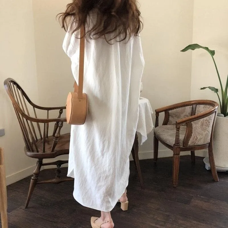 Long Shirt Dress With Buttons