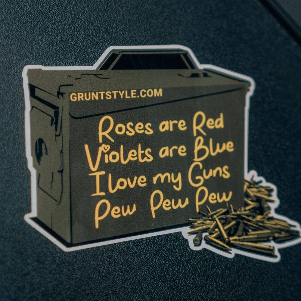 Love Guns Poem Sticker