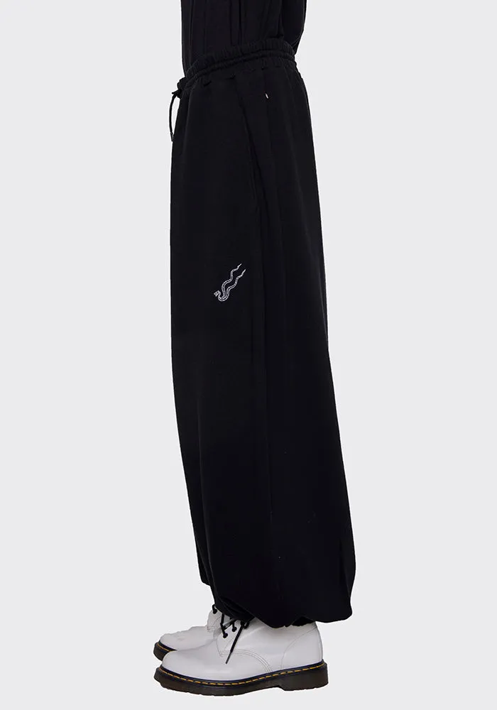 LU'U DAN MP004_FJ BAGGY BONTAN SWEATPANTS BLACK