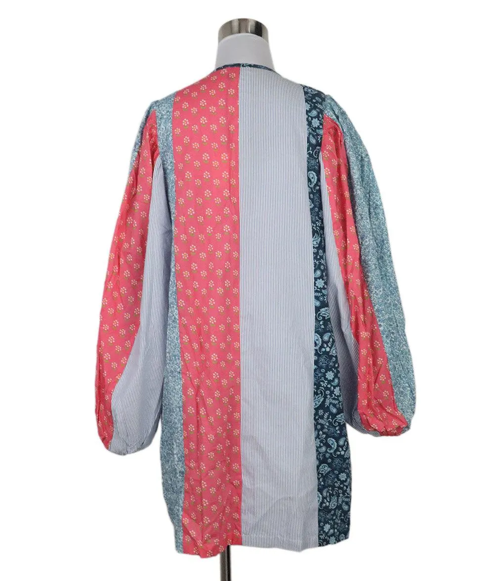 Manoush Pink & Blue Patchwork Dress sz 6