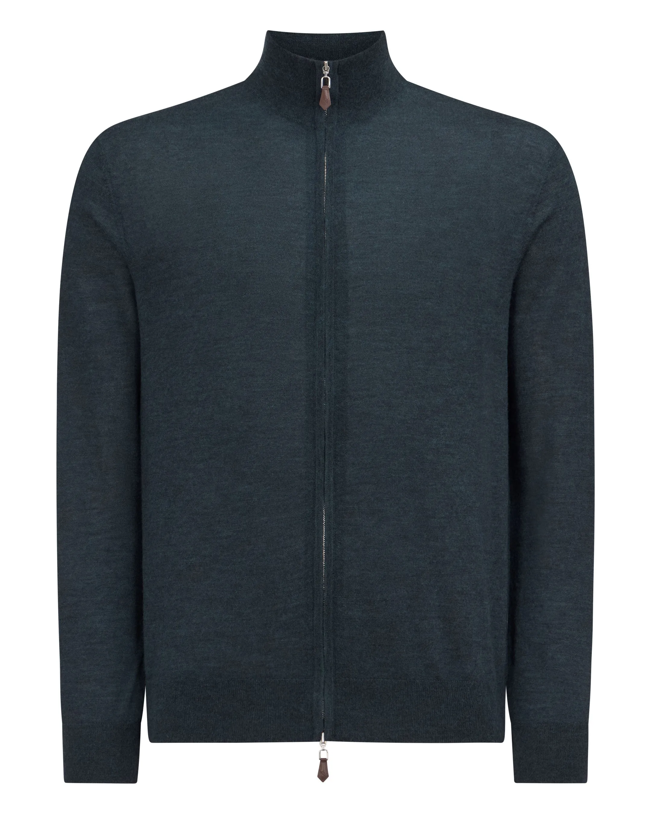 Men's Hyde Fine Gauge Cashmere Full Zip Jumper Azurine Blue