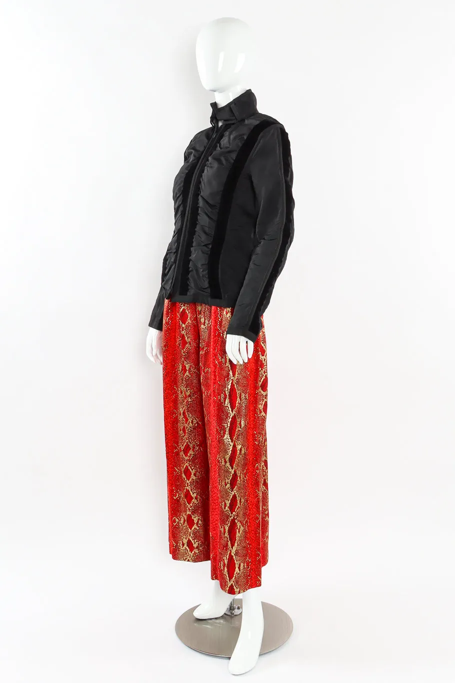 Metallic Snake Print Silk Pant