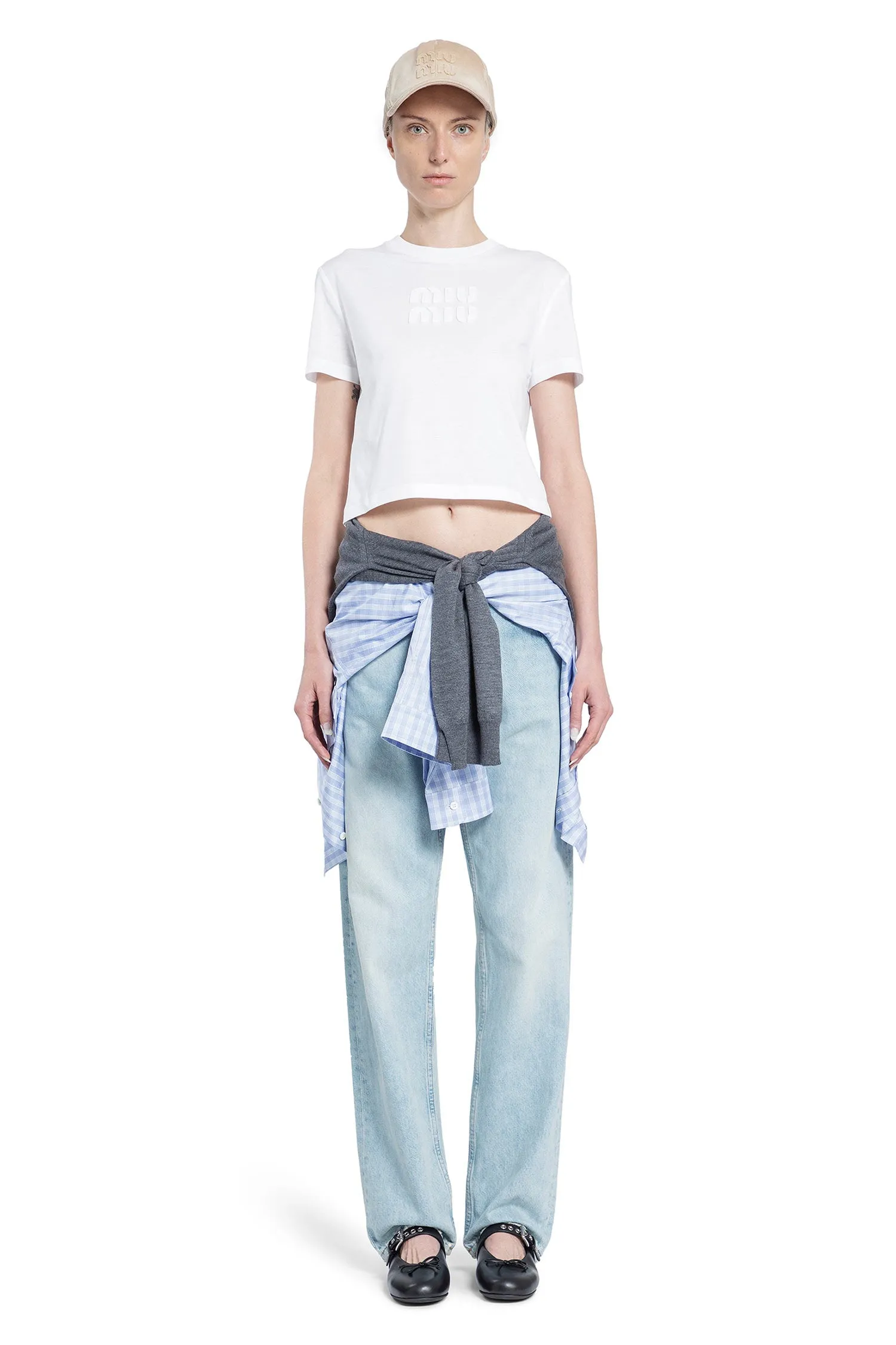 MIU MIU WOMAN BLUE JEANS