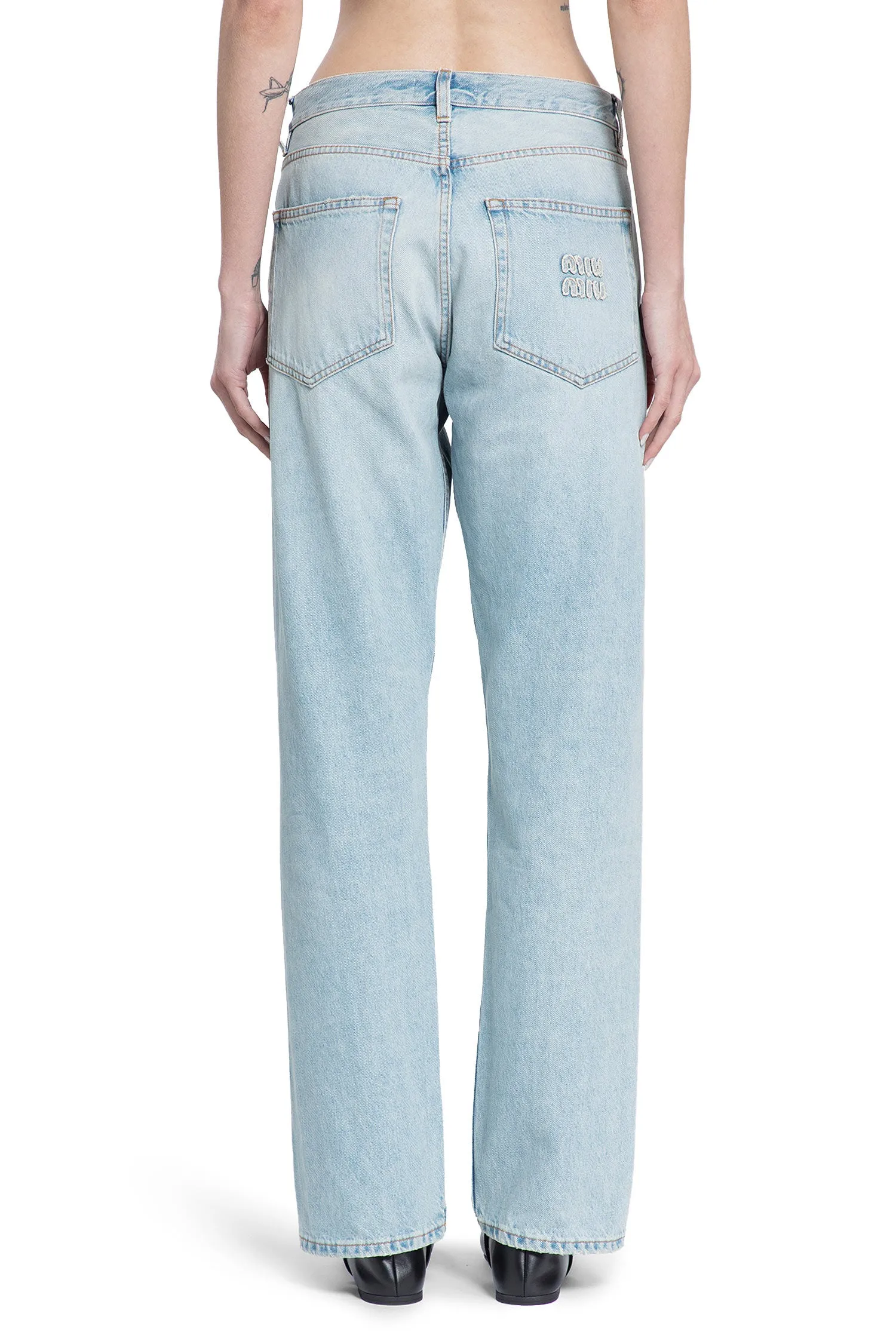 MIU MIU WOMAN BLUE JEANS