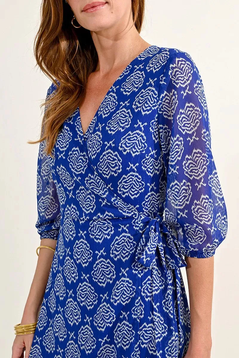 Molly Bracken Long Blue Wrap Dress