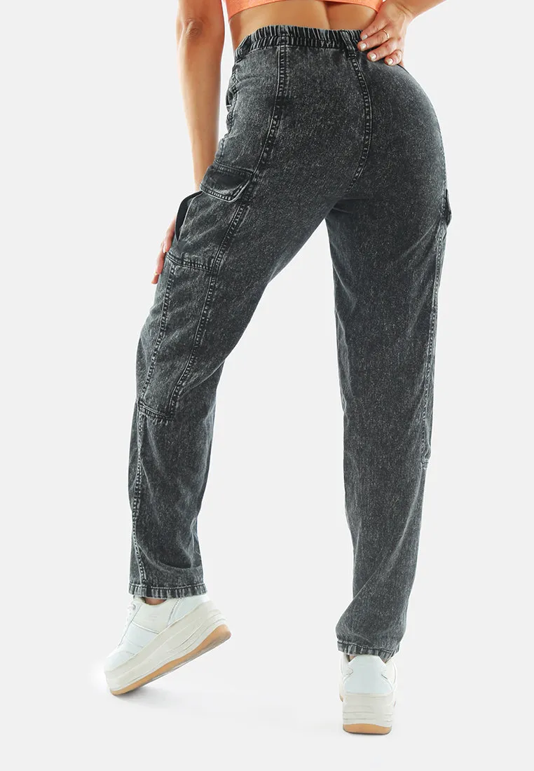 Multi Panel Washed Denim Pants