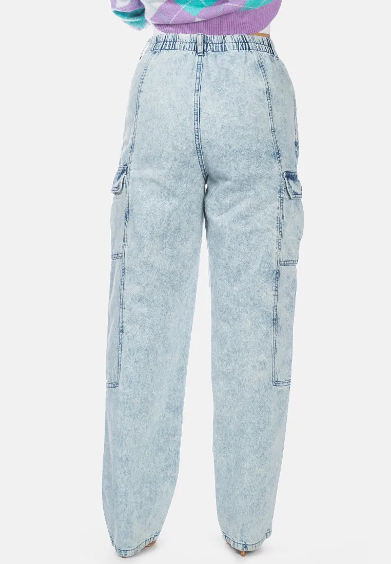 Multi Panel Washed Denim Pants