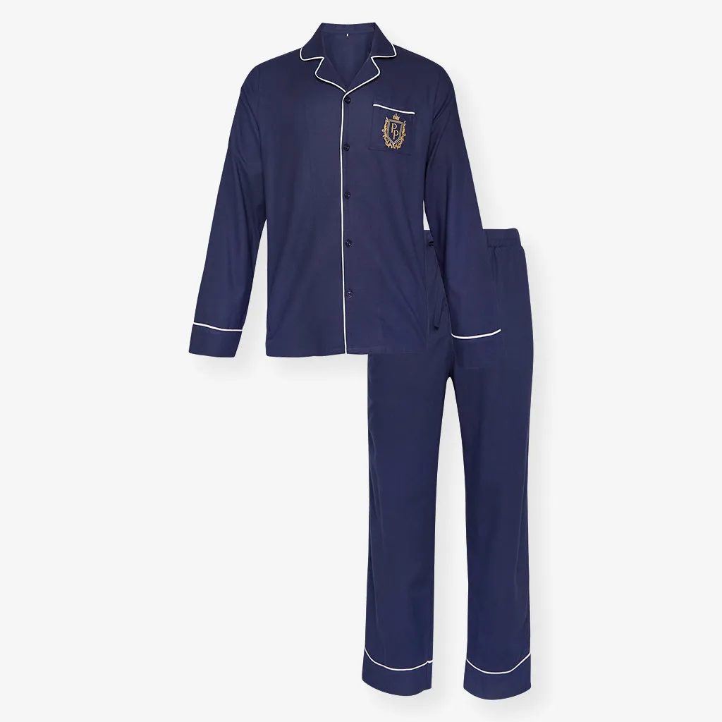 Navy Men's Flannelette Pajama Set