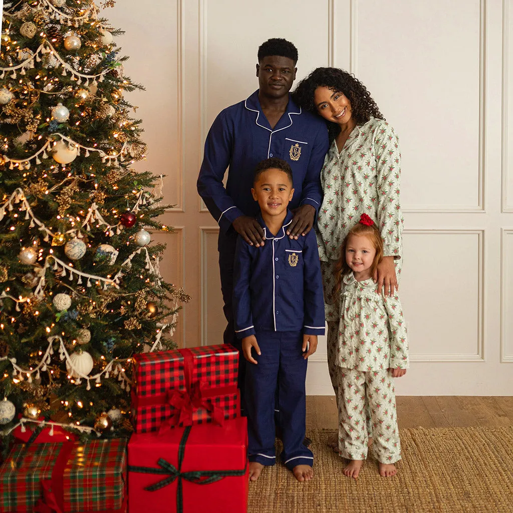 Navy Men's Flannelette Pajama Set