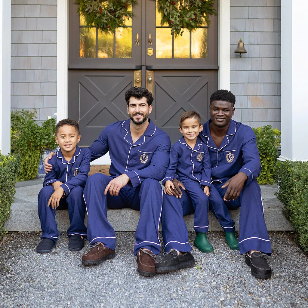 Navy Men's Flannelette Pajama Set