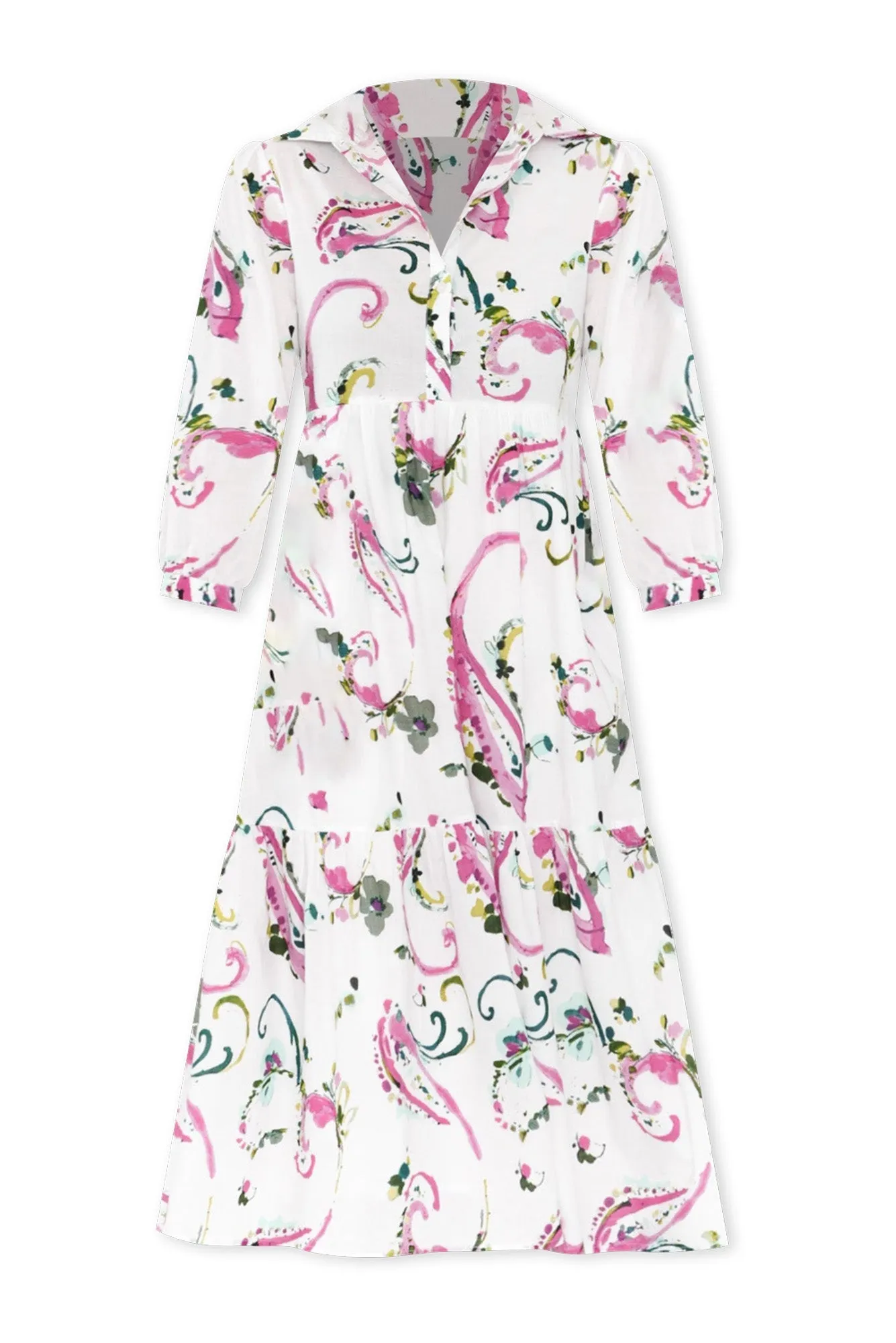 Noleen Pink Paisley Cotton Dress