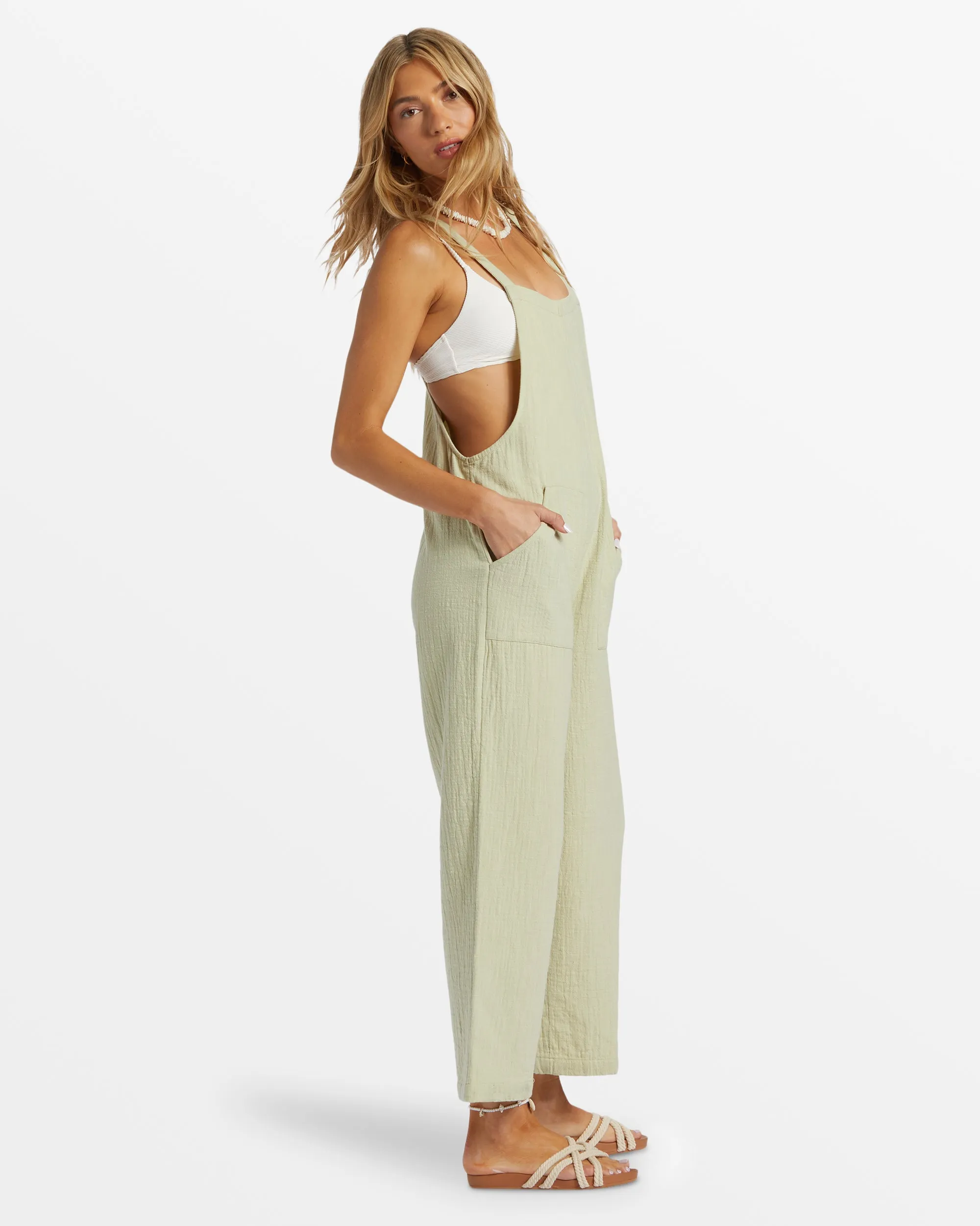 Pacific Time Jumpsuit - Light Avocado