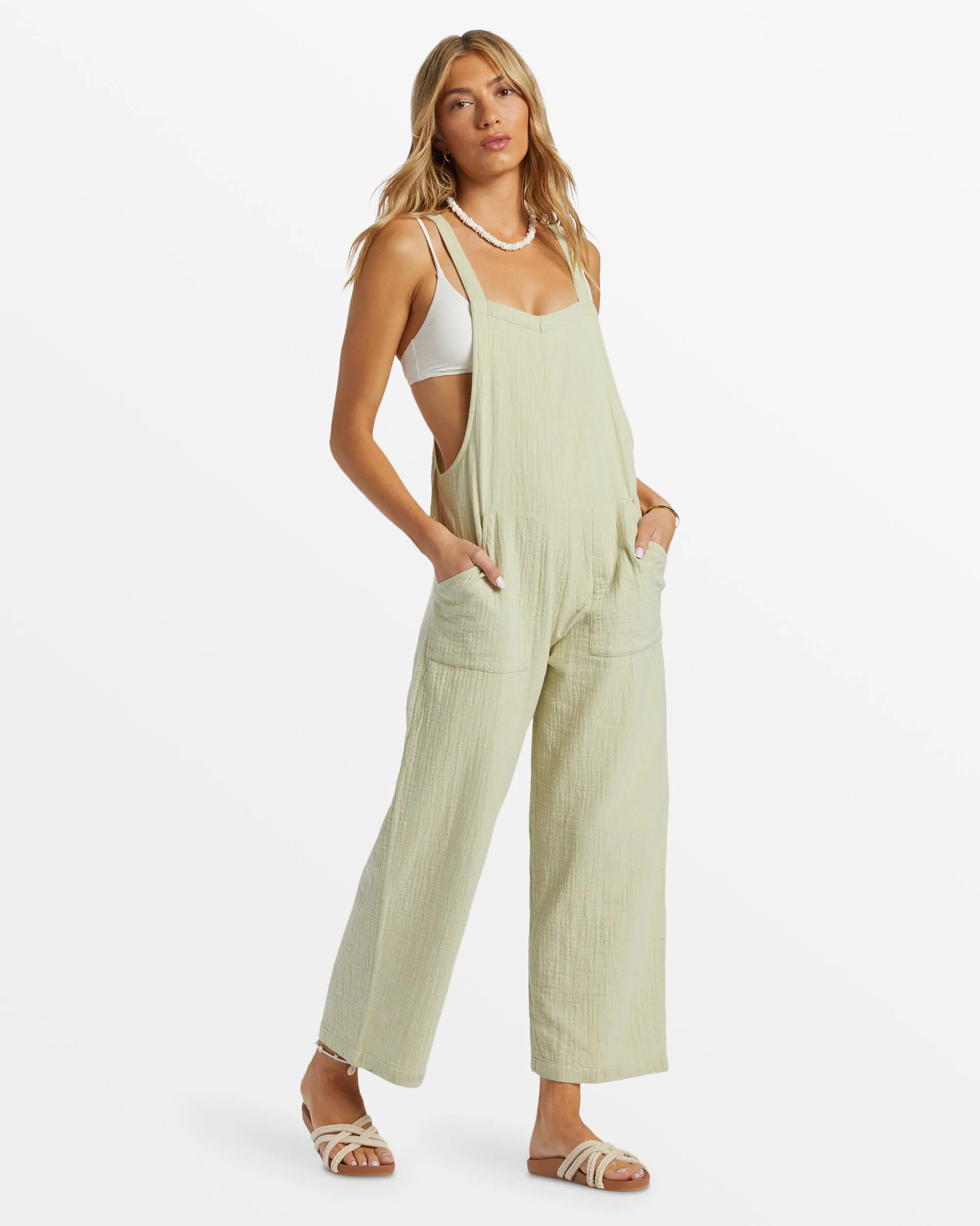 Pacific Time Jumpsuit - Light Avocado