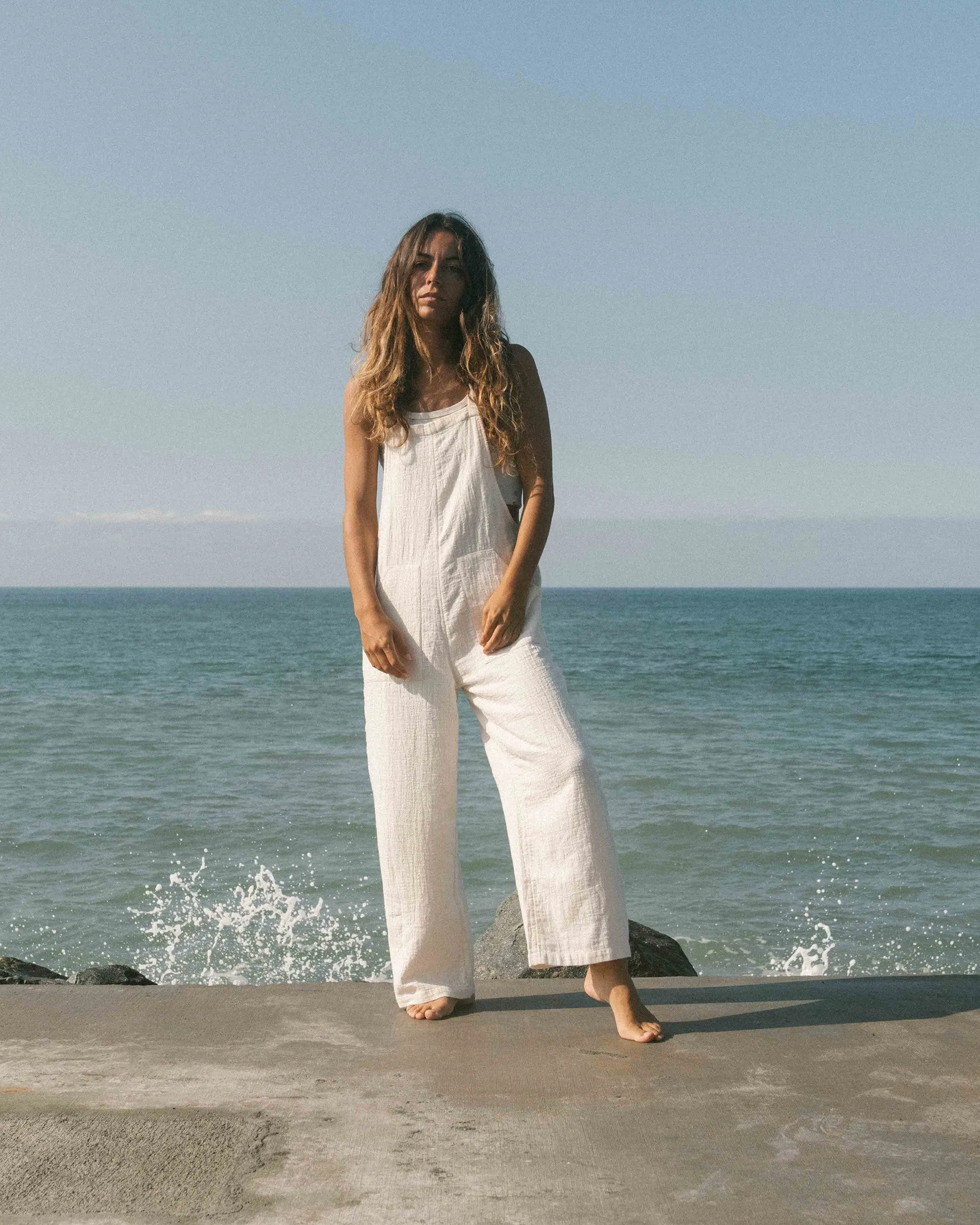 Pacific Time Jumpsuit - White Cap