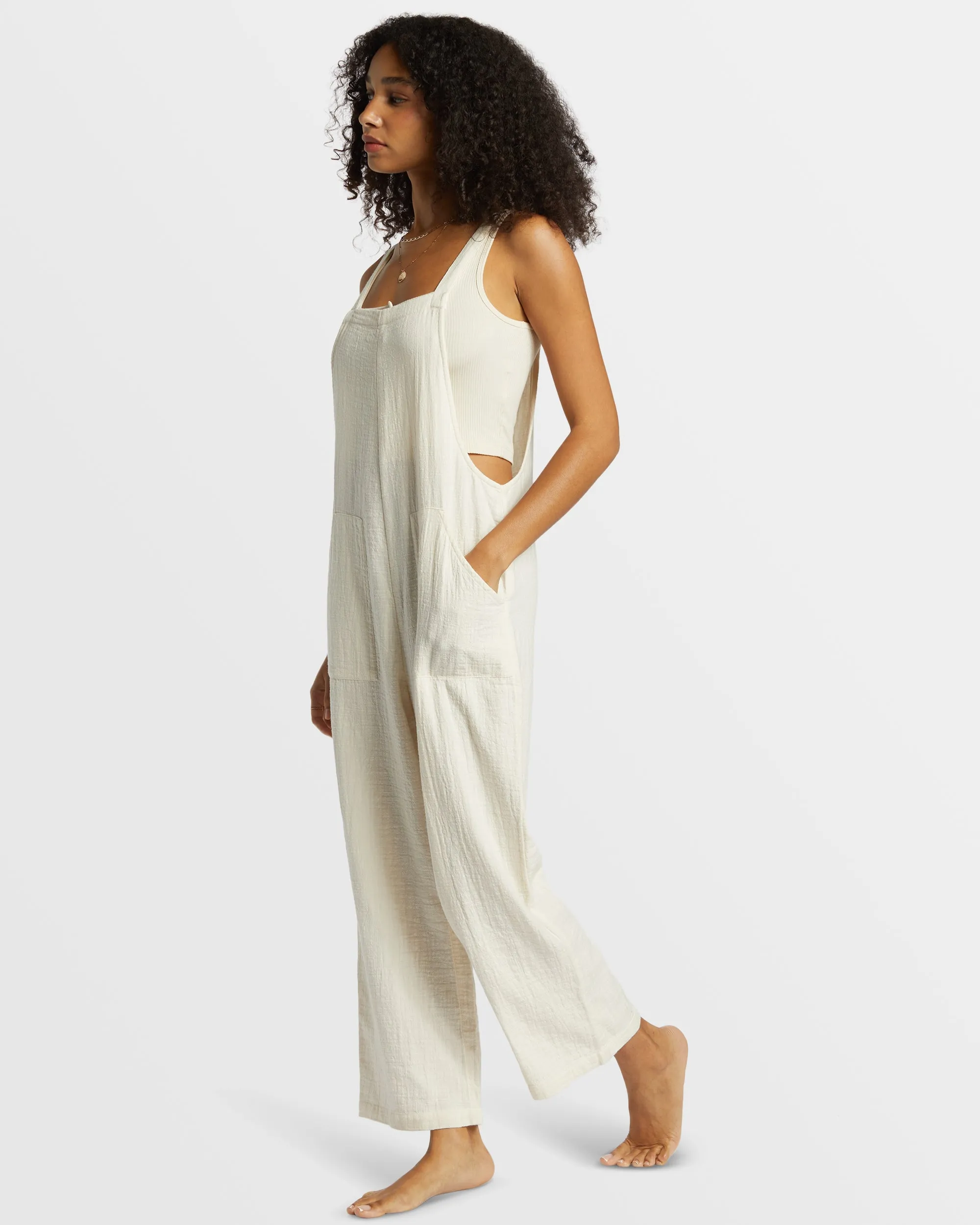 Pacific Time Jumpsuit - White Cap