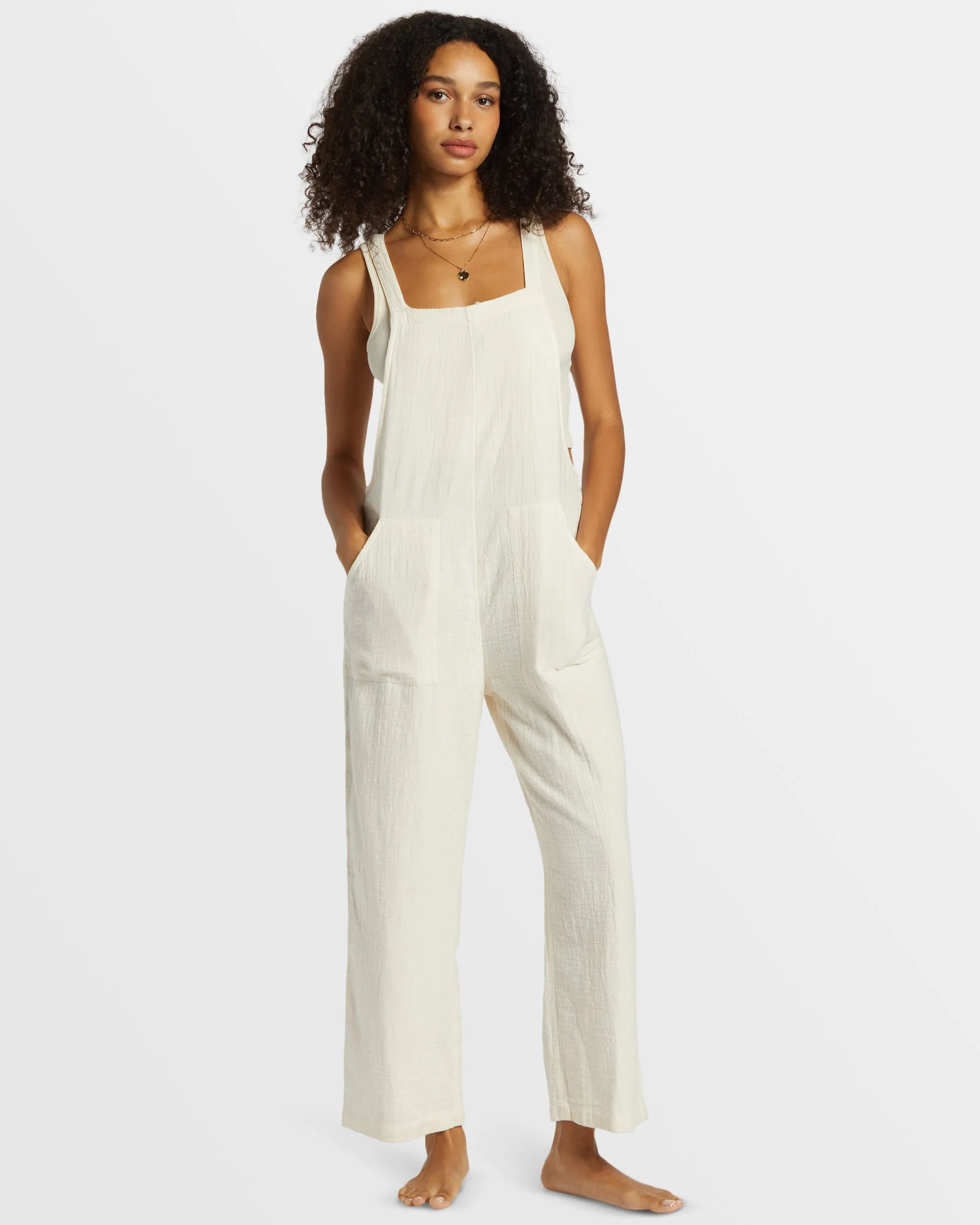 Pacific Time Jumpsuit - White Cap