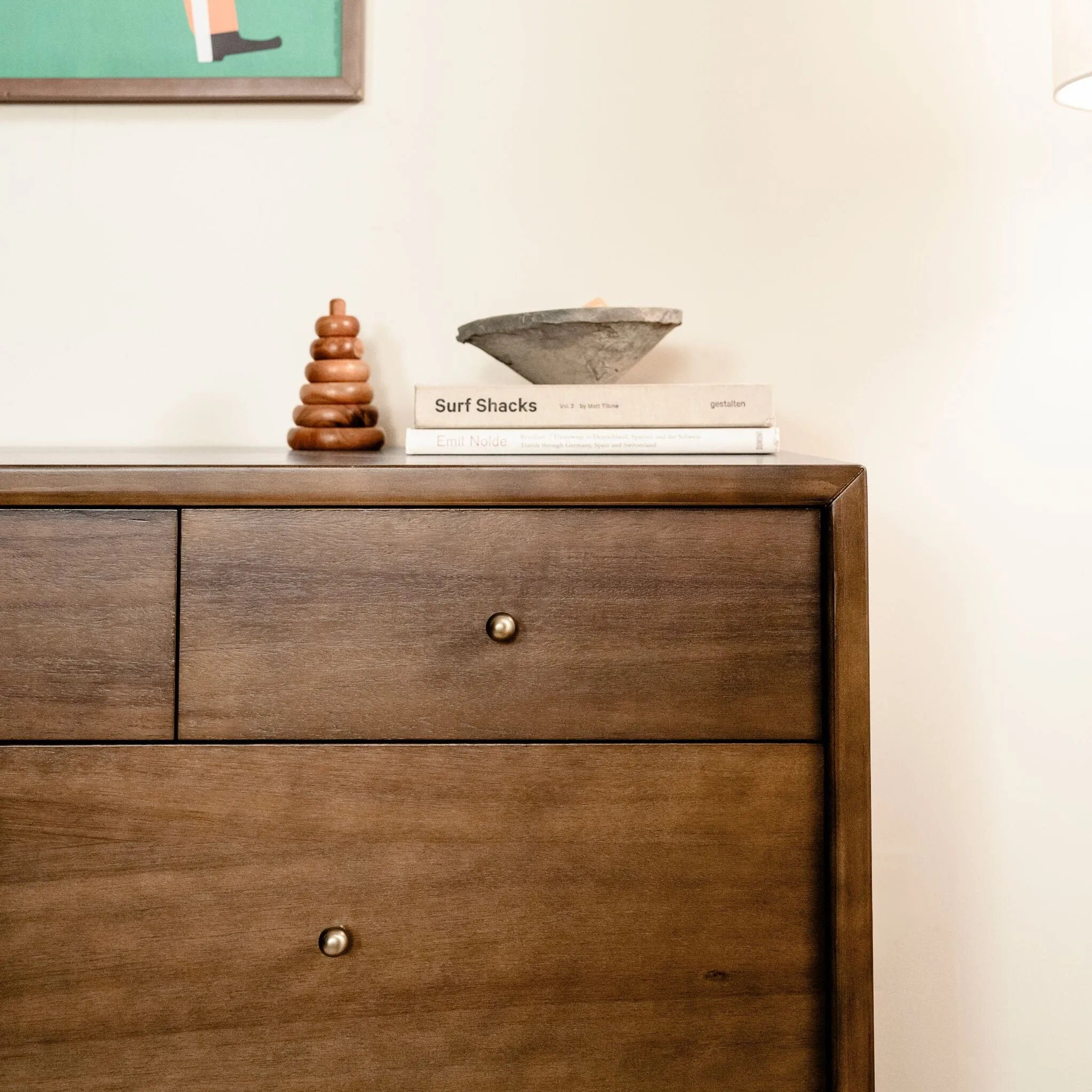 Palma 7-Drawer Assembled Double Dresser | Natural Walnut