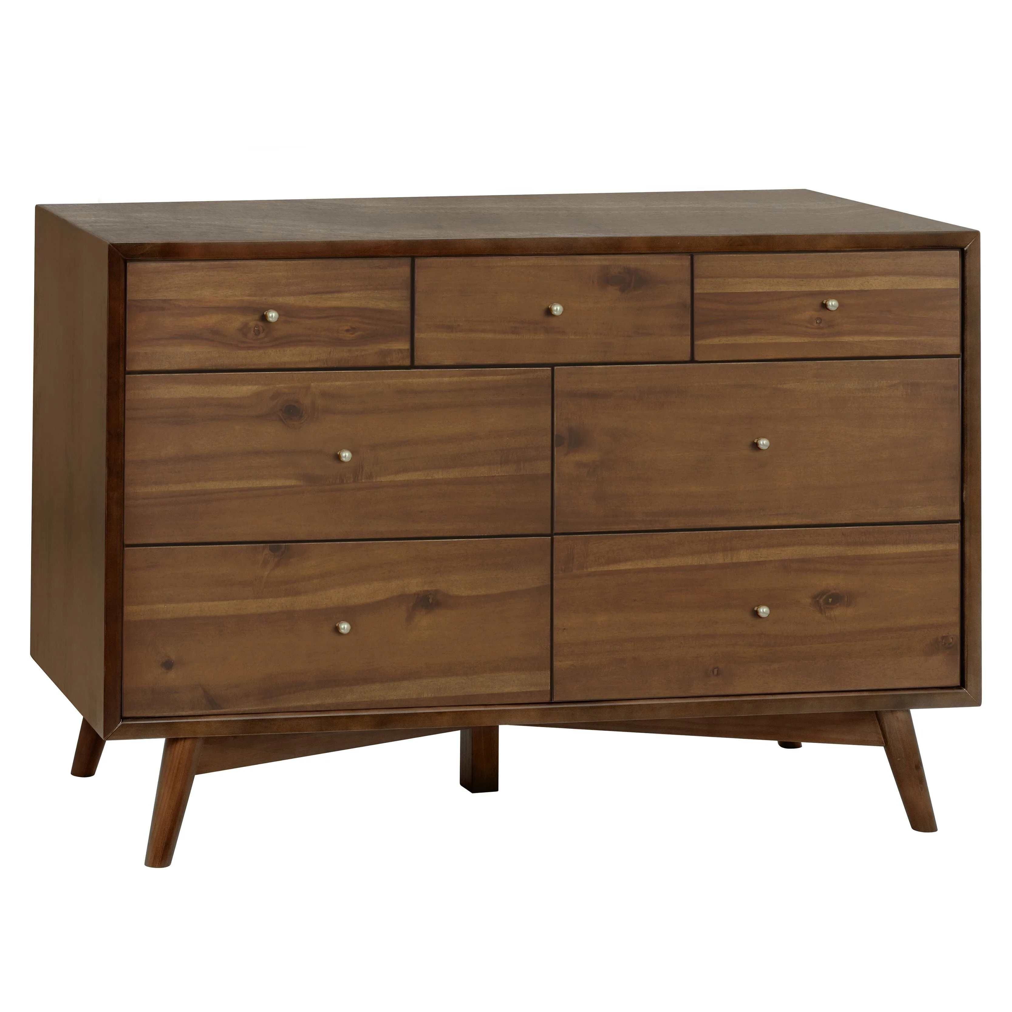 Palma 7-Drawer Assembled Double Dresser | Natural Walnut