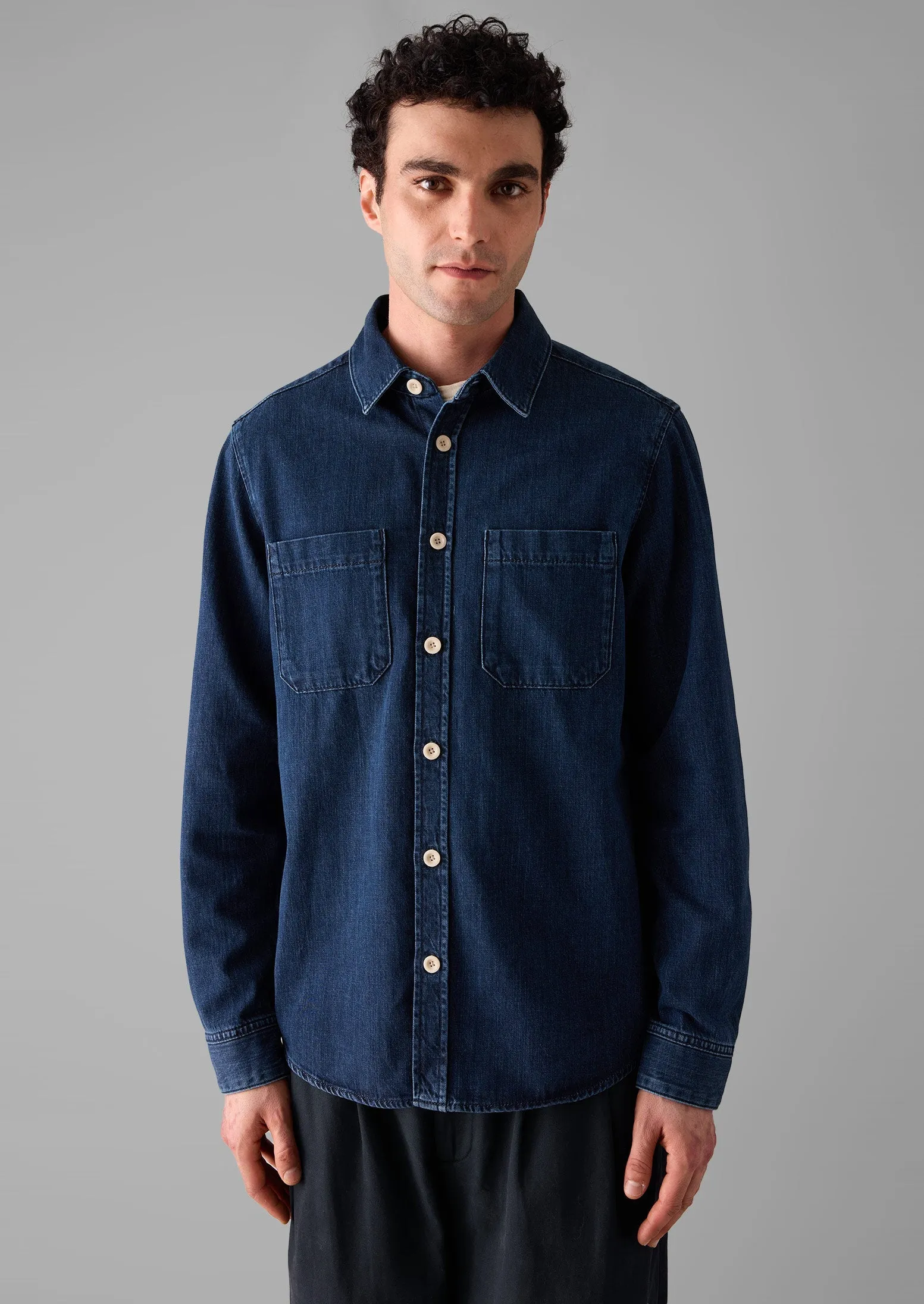 Patch Pocket Denim Shirt | Indigo