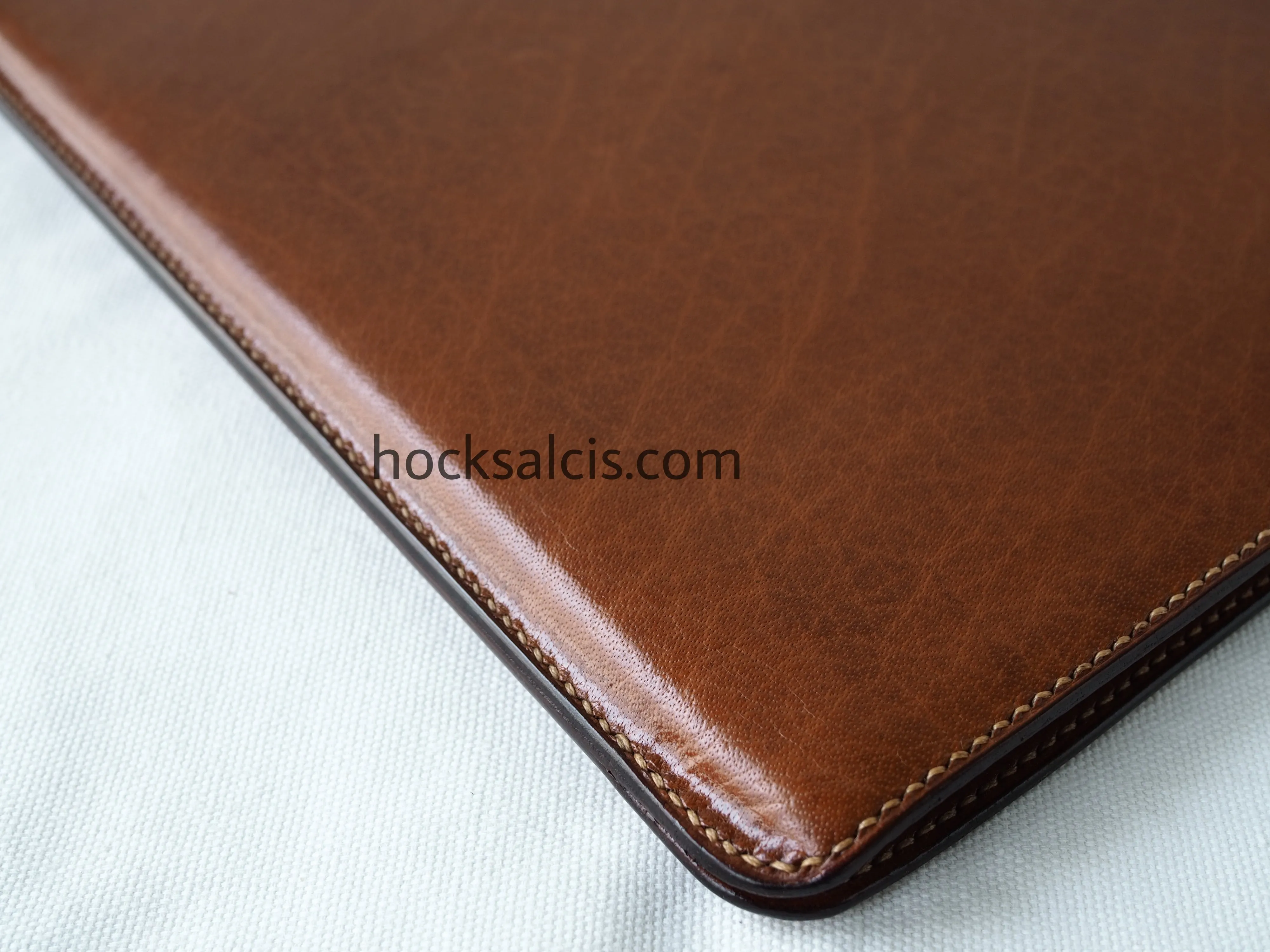 Personalised custom full grain genuine leather laptop tablet sleeve tan