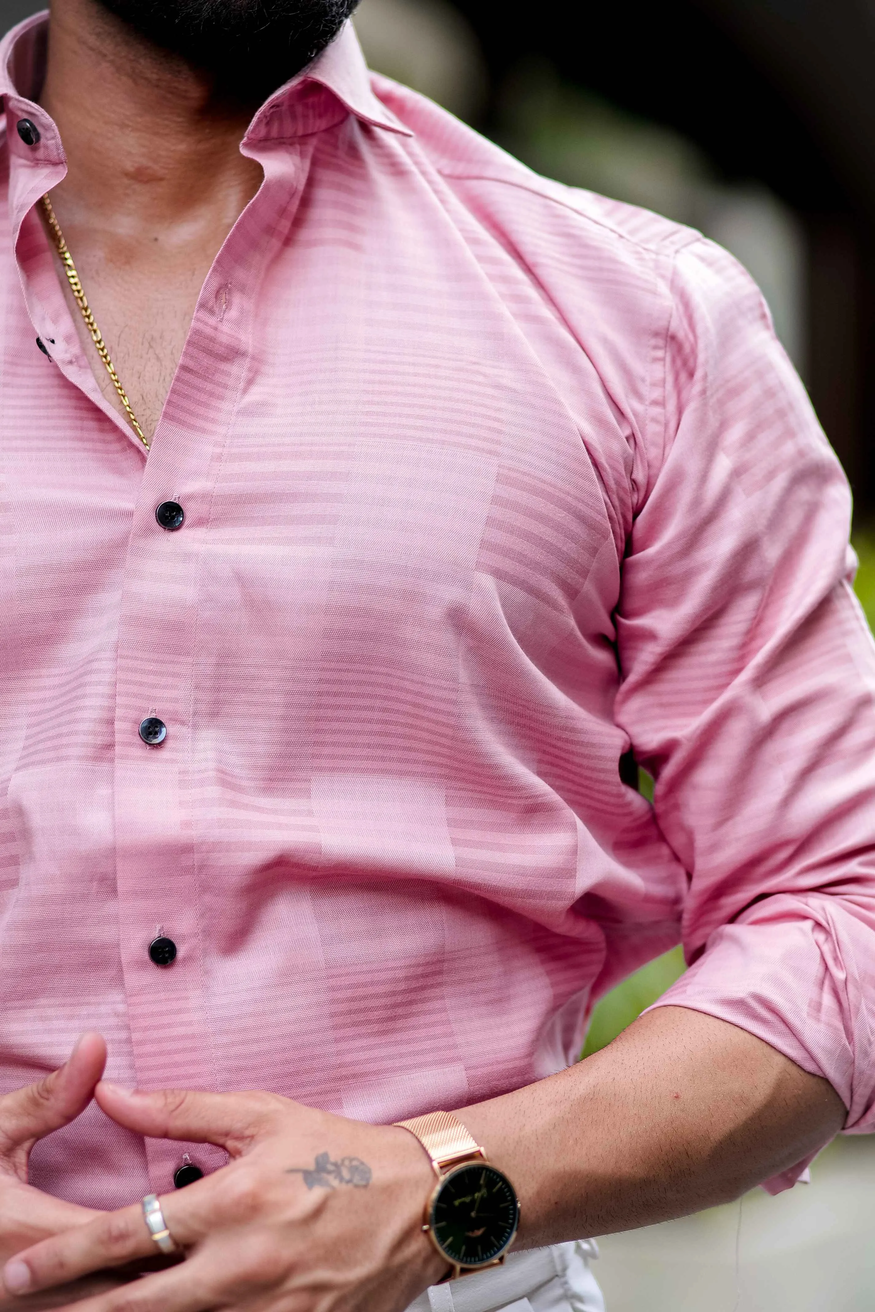 Pink Texture Premium Cotton Shirt