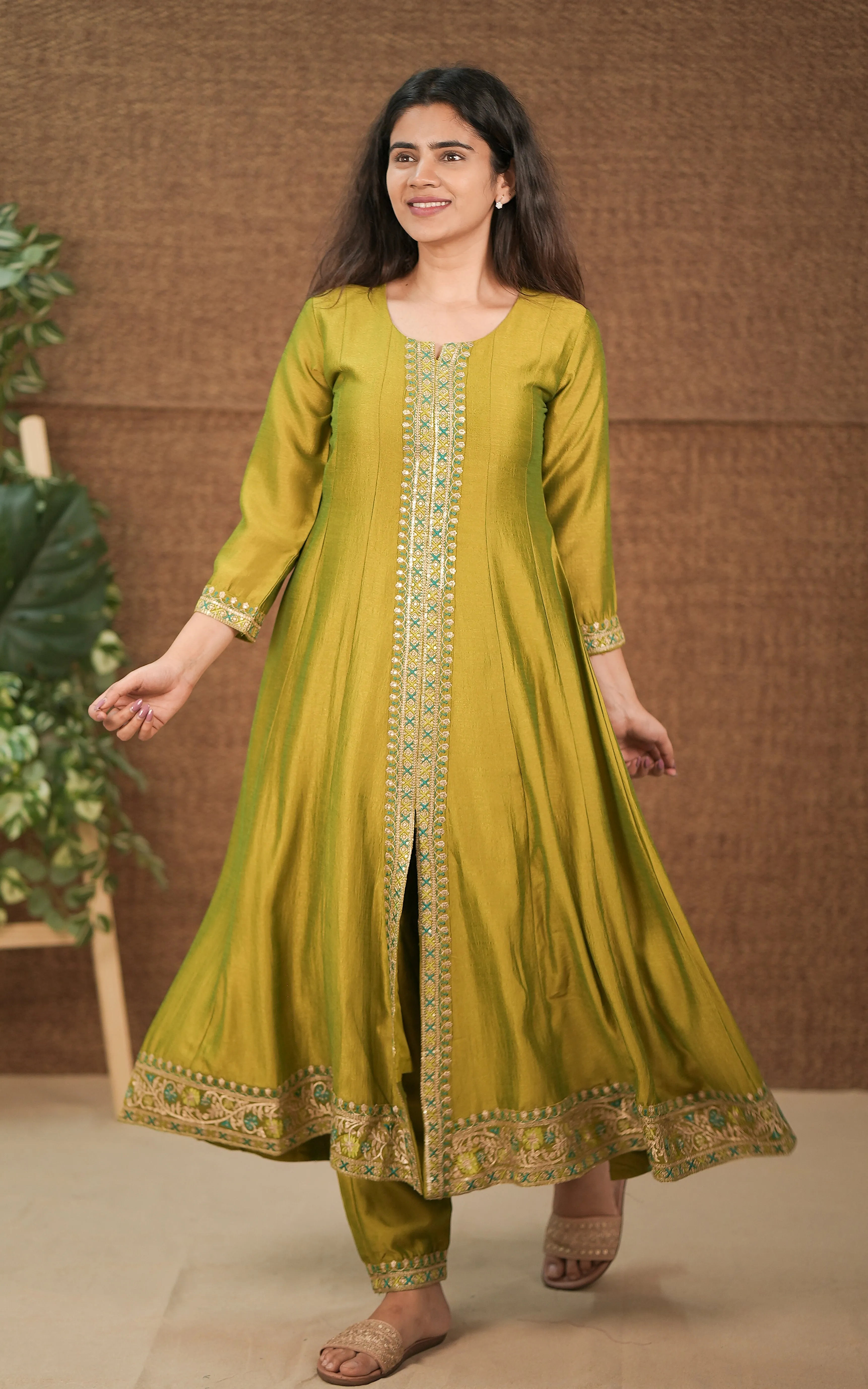 Poshika Lime Green (Kurti Pant Dupatta)