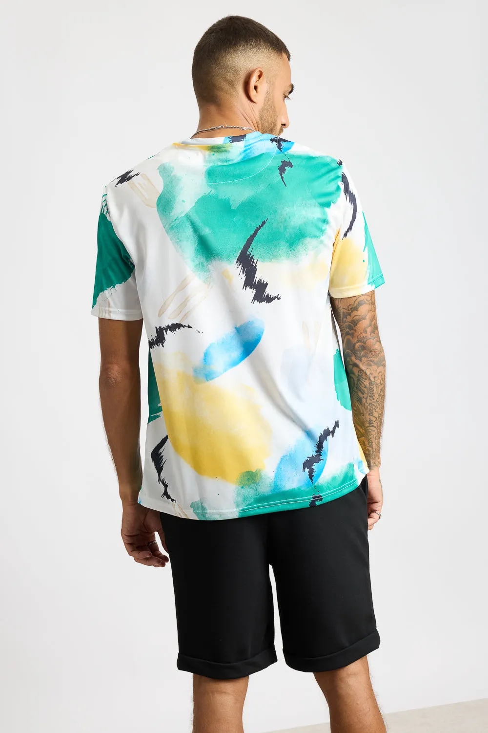 Printed Men's T-Shirt - Water Colour Effect