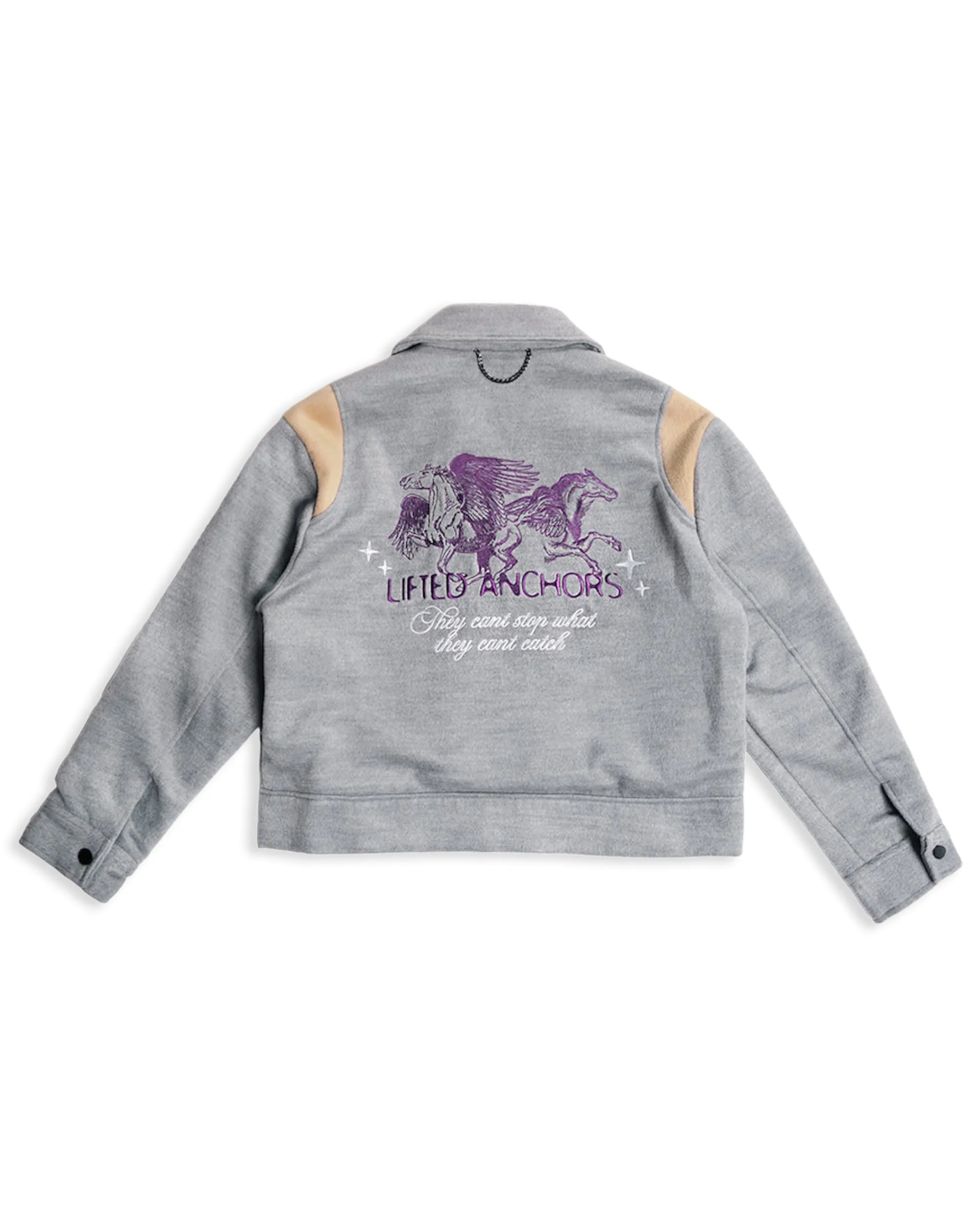 "Pegasus" Wool Teddy Jacket (Grey)