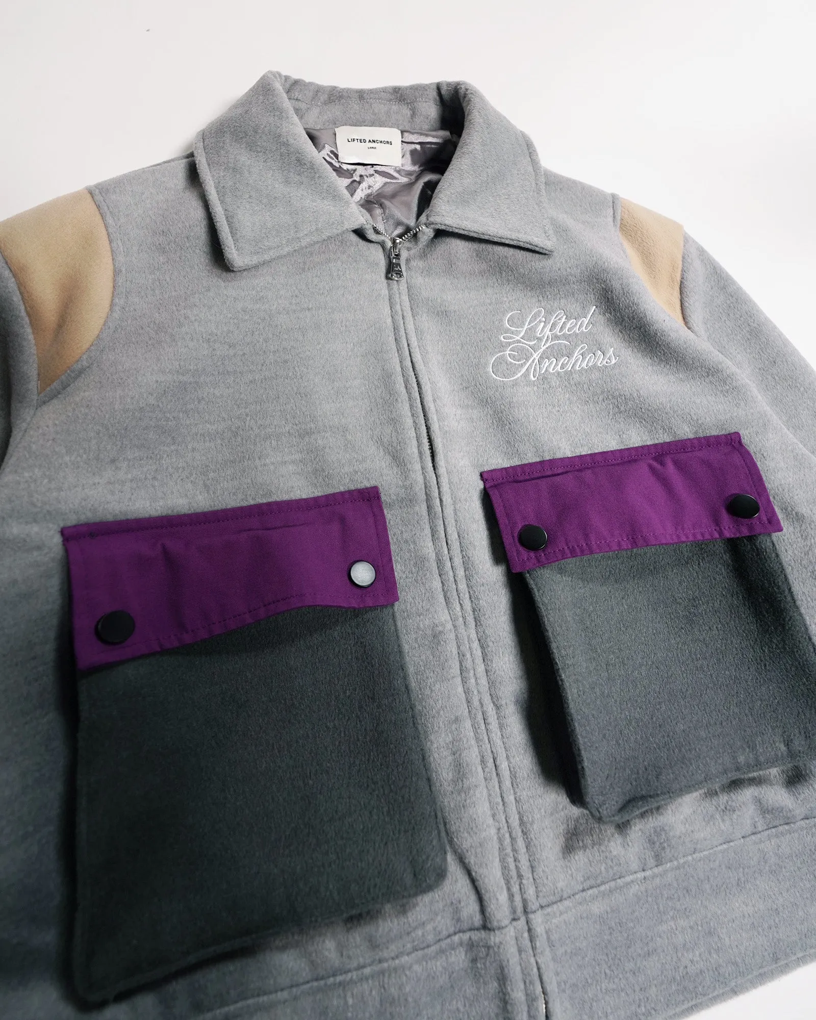 "Pegasus" Wool Teddy Jacket (Grey)