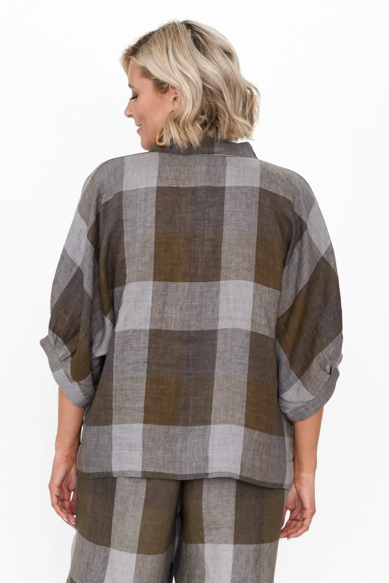 Radbert Chocolate Check Linen Shirt