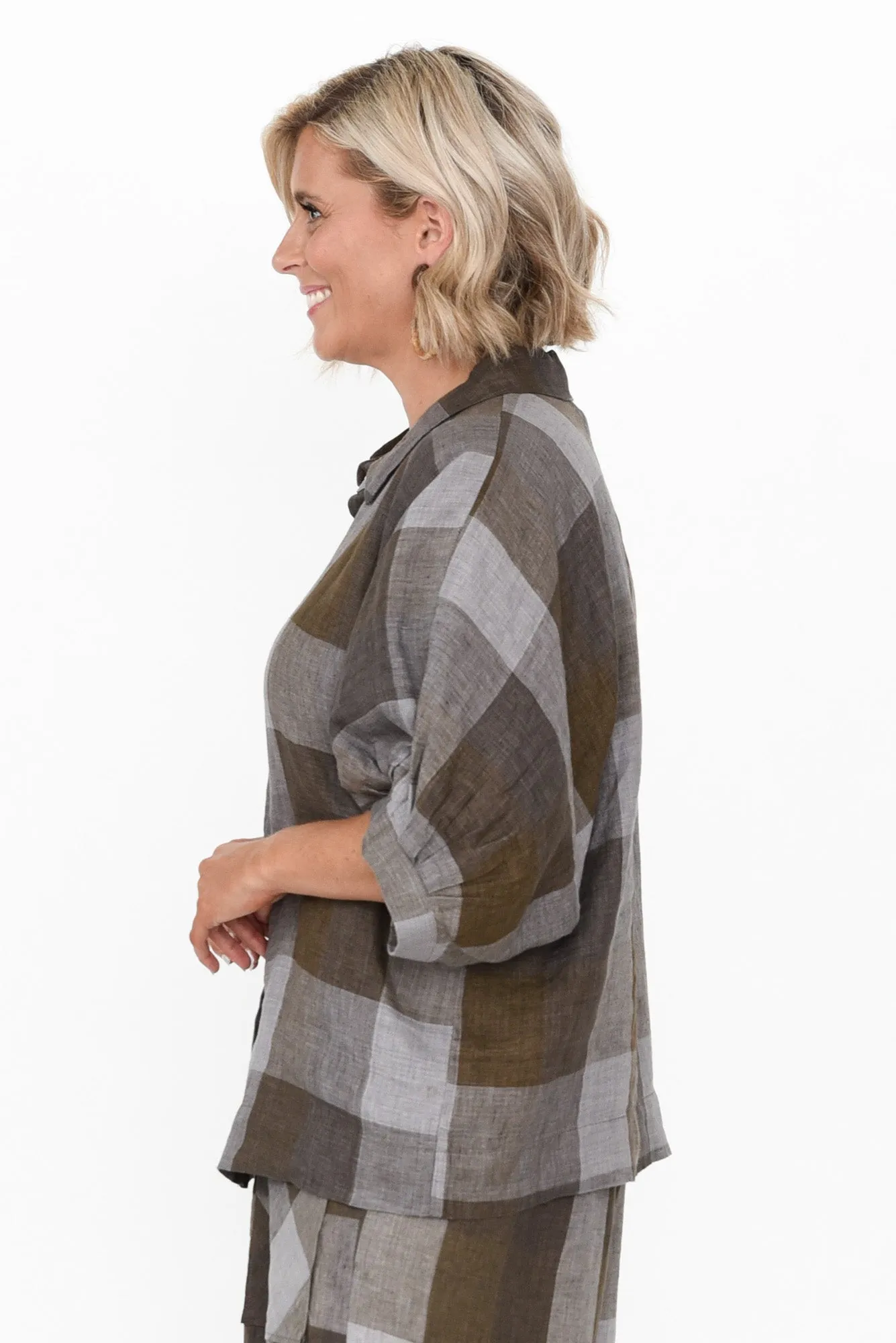 Radbert Chocolate Check Linen Shirt