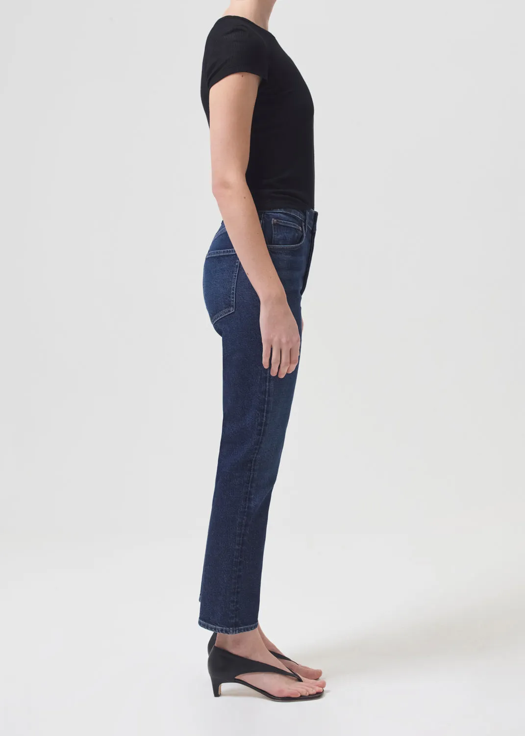 Riley High Rise Straight Crop (Stretch) in Divided