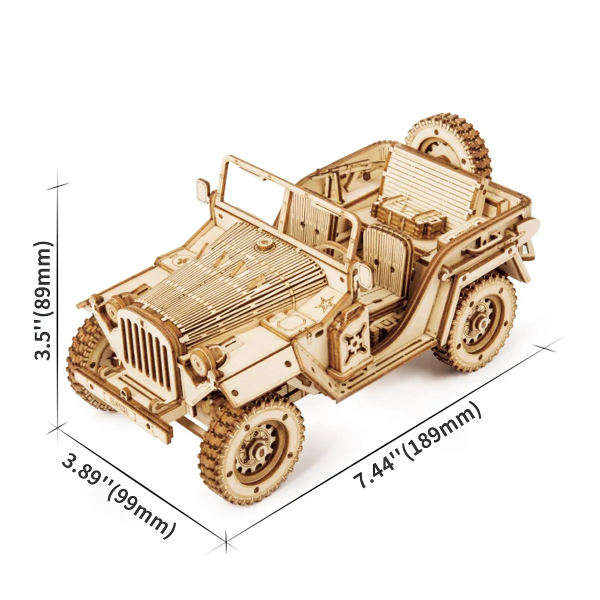 ROKR Army Jeep Scale Model 3D Wooden Puzzle MC701