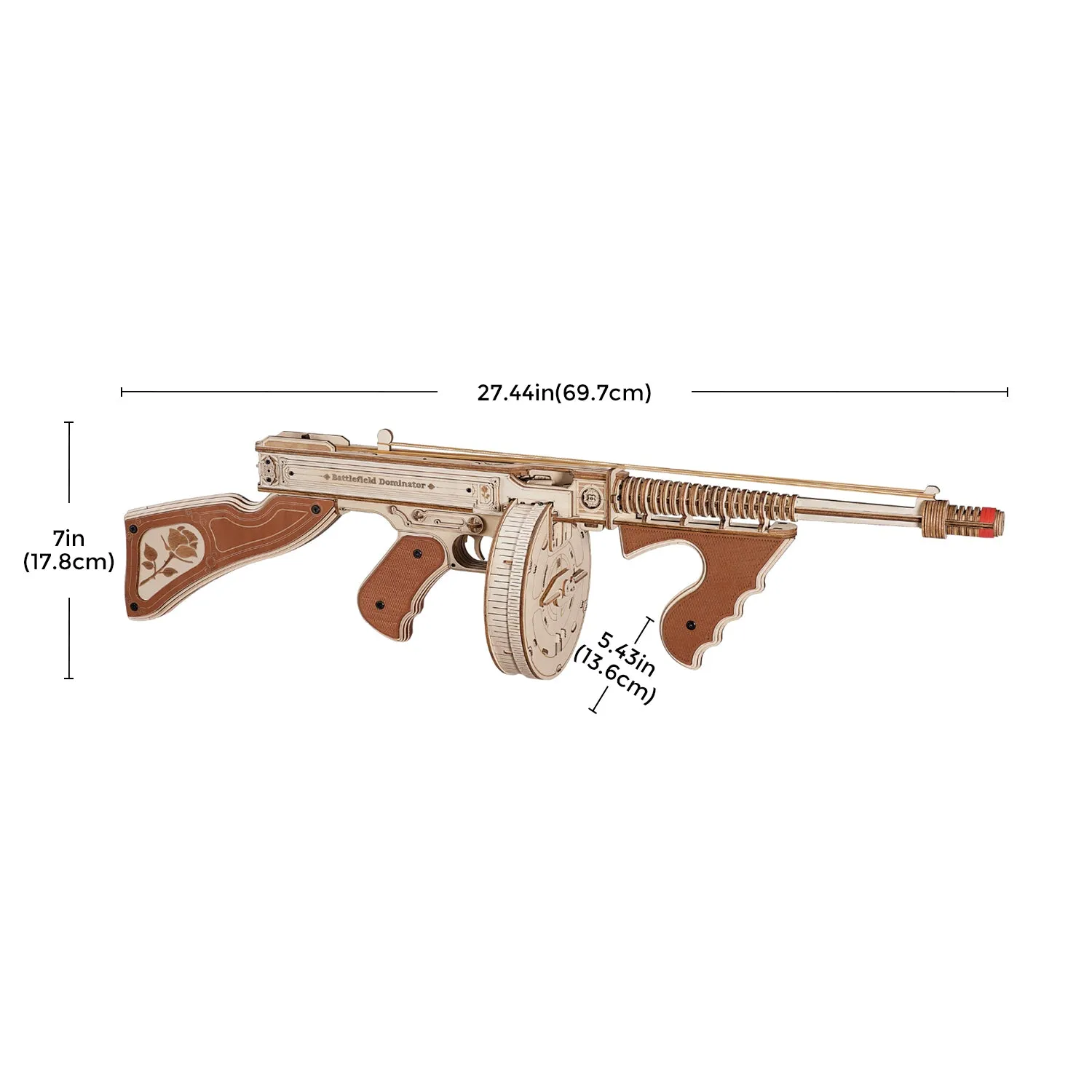 ROKR Thompson Submachine Toy Gun 3D Wooden Puzzle LQB01