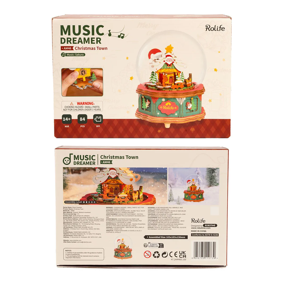 Rolife Christmas Town Music Box AM46