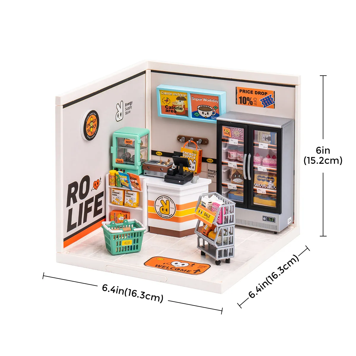 Rolife Super Creator Energy Supply Store Plastic DIY Miniature House Kit DW002