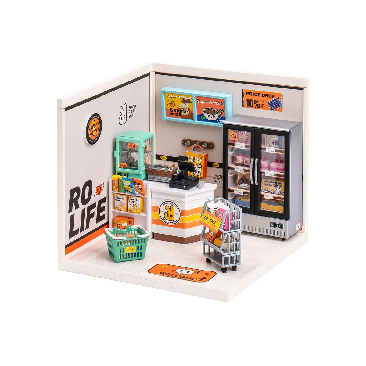 Rolife Super Creator Energy Supply Store Plastic DIY Miniature House Kit DW002