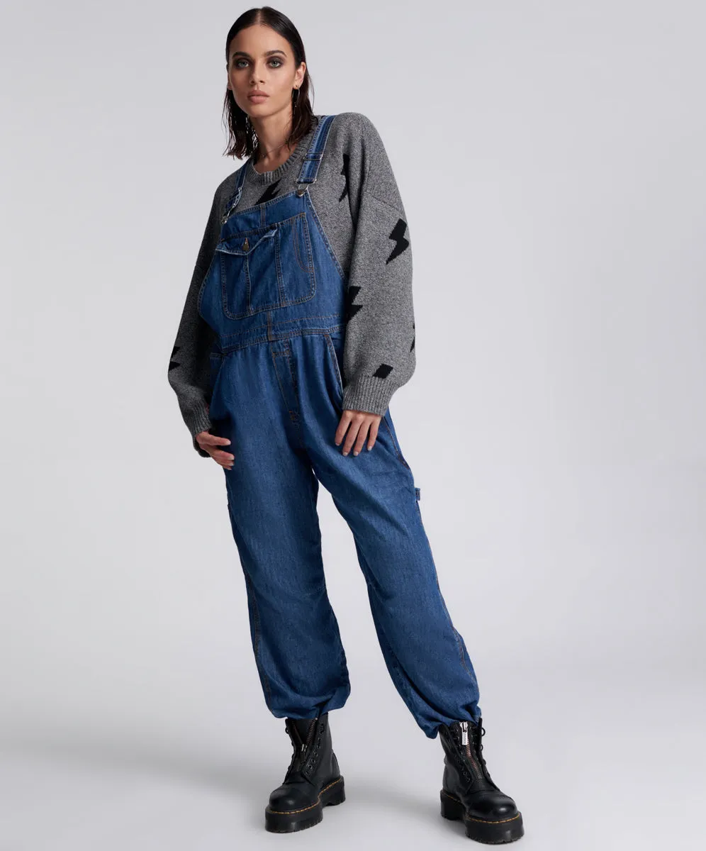 Stanton St Long Denim Overalls - Blue Night