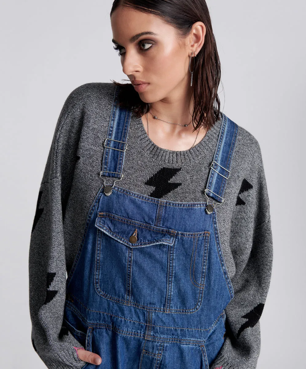 Stanton St Long Denim Overalls - Blue Night