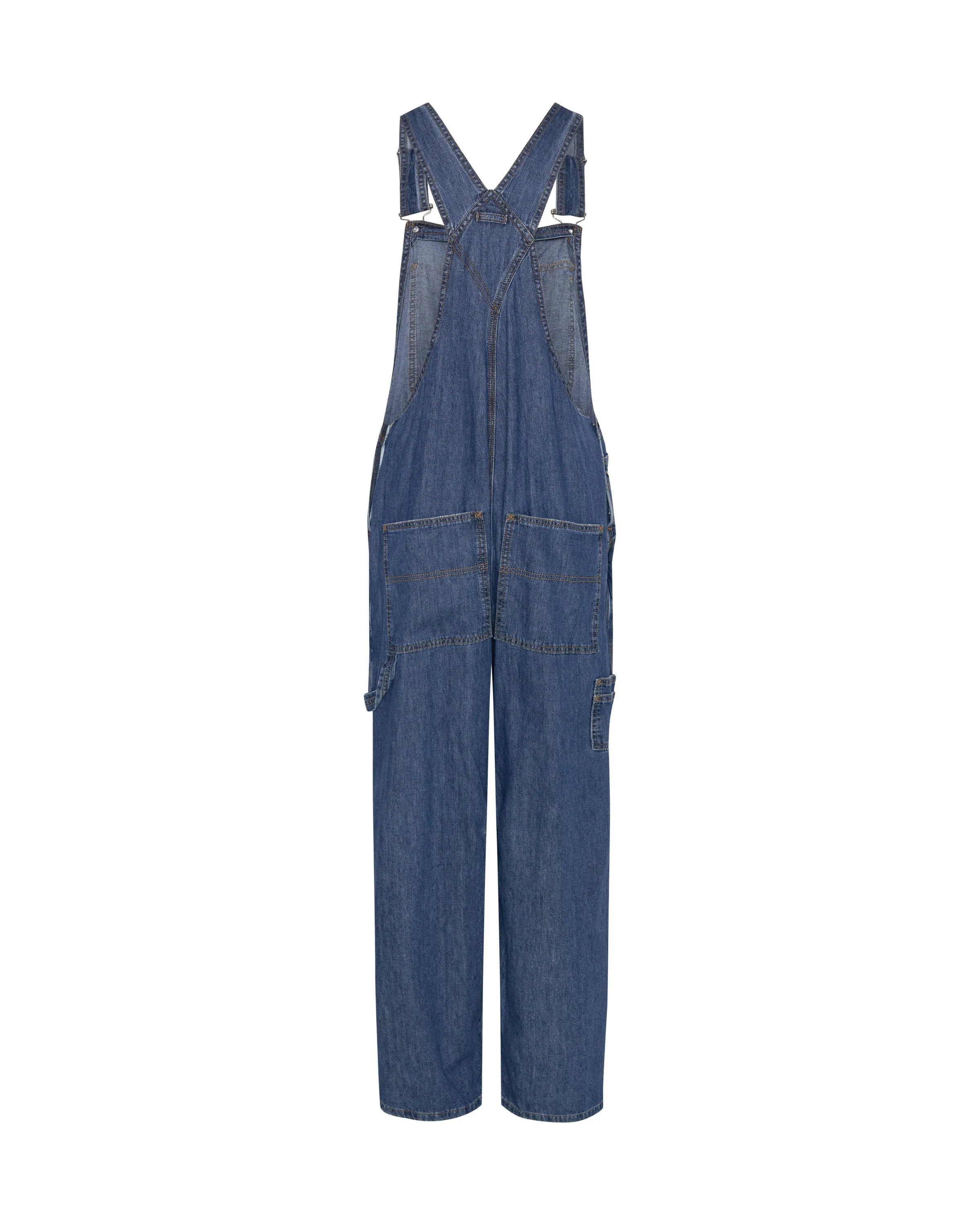 Stanton St Long Denim Overalls - Blue Night