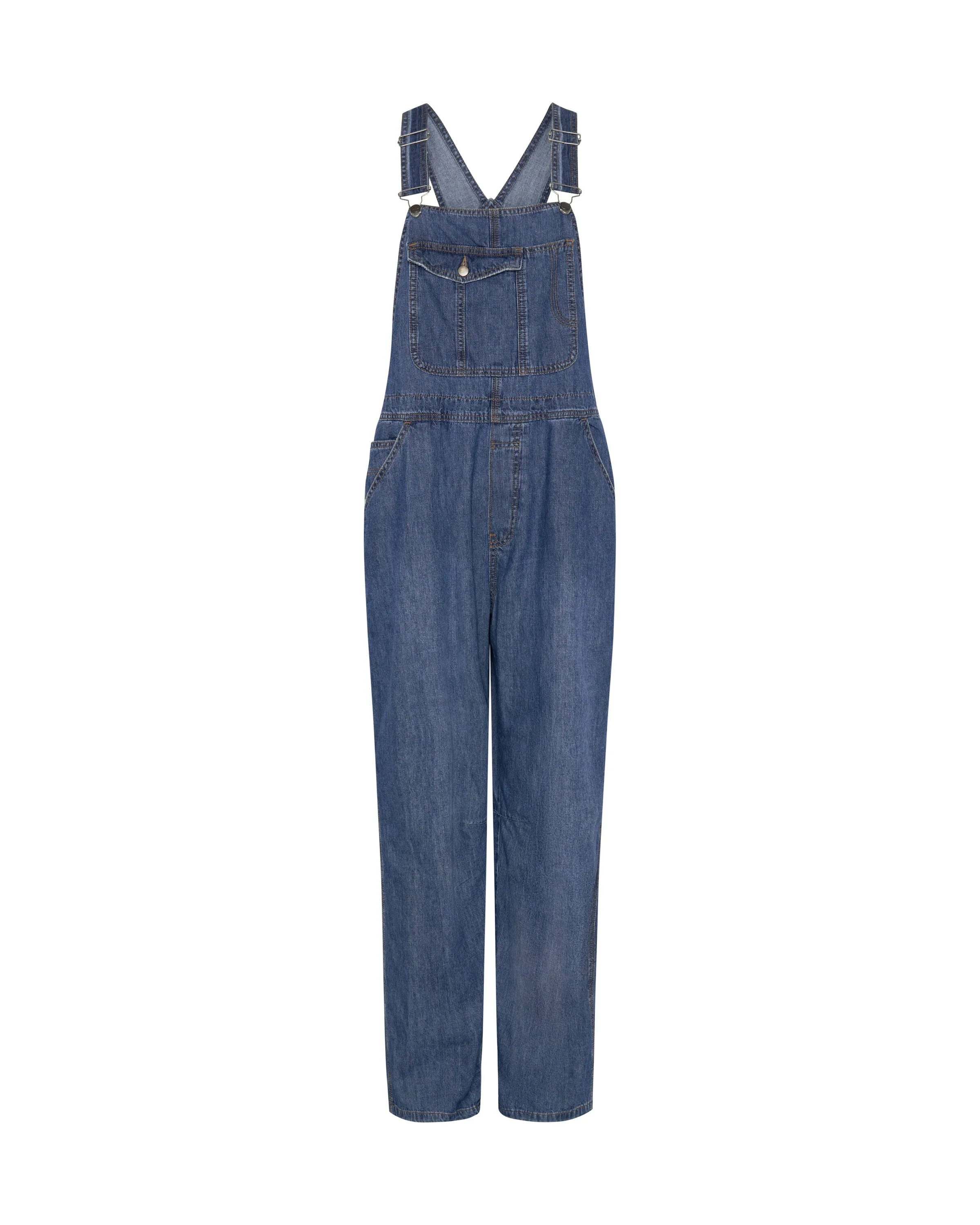 Stanton St Long Denim Overalls - Blue Night