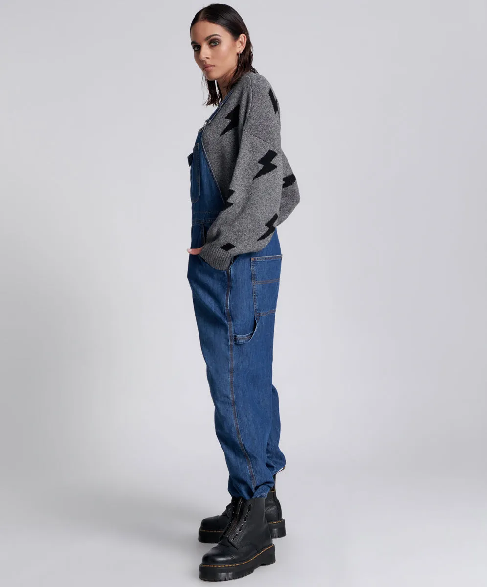 Stanton St Long Denim Overalls - Blue Night