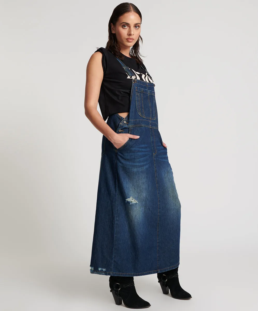 Stanton St Long Denim Pini Dress - Royal Blue