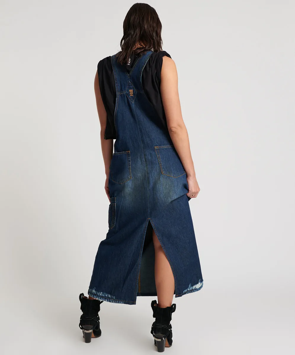 Stanton St Long Denim Pini Dress - Royal Blue