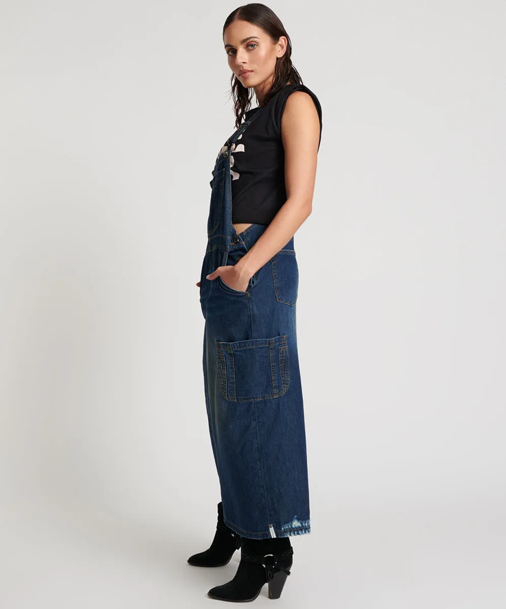 Stanton St Long Denim Pini Dress - Royal Blue