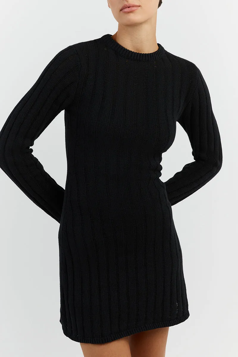 STEVIE BLACK LONG SLEEVE MINI DRESS